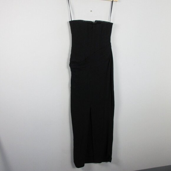 Jlux Label Journey Maxi Dress M Black Cotton Linen Strapless Elegant Luxury 772 - Picture 2 of 16